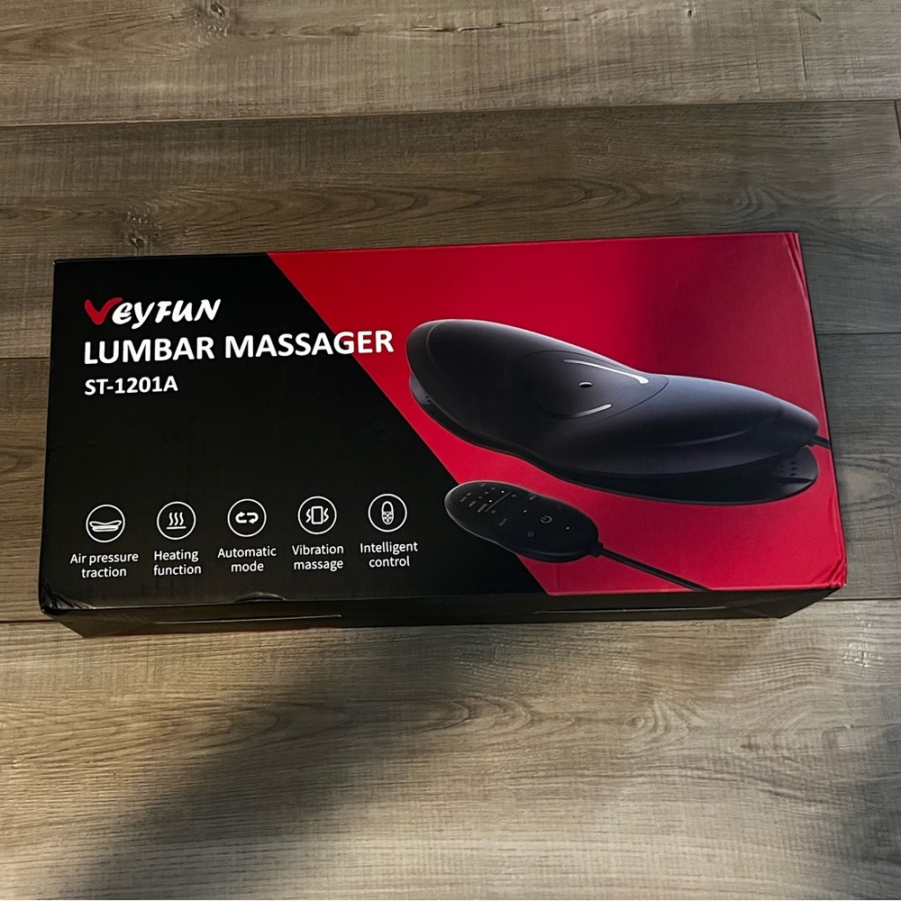 Veyfun Lumbar Massager with massage, heat, air pressure traction & remote